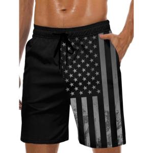 imageLzzidou Mens American Flag Swim Trunks USA 4th of July Patriotic Board Shorts Quick Dry Lined Beach ShortsPatrioticblack
