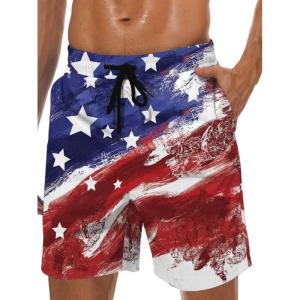 imageLzzidou Mens American Flag Swim Trunks USA 4th of July Patriotic Board Shorts Quick Dry Lined Beach ShortsPatrioticusa Flag