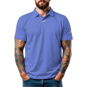 imageMens Golf Polo Shirts UPF 50 Short Sleeve Dri Fit Polos Stretch Performance Collared Golf Casual Work Business WearBlue