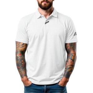 imageMens Golf Polo Shirts UPF 50 Short Sleeve Dri Fit Polos Stretch Performance Collared Golf Casual Work Business WearWhite