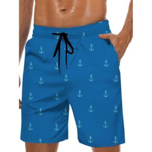 imageMens Swim Trunks Hawaiian Bathing Mesh Lining Suit Swimsuits Beach Shorts with PocketsAnchor