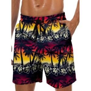 imageMens Swim Trunks Hawaiian Bathing Mesh Lining Suit Swimsuits Beach Shorts with PocketsBlackcoconut Grove