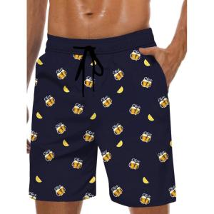 imageMens Swim Trunks Hawaiian Bathing Mesh Lining Suit Swimsuits Beach Shorts with PocketsCheers