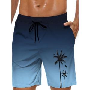 imageMens Swim Trunks Hawaiian Bathing Mesh Lining Suit Swimsuits Beach Shorts with PocketsColor Rampblue