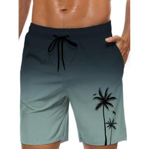 imageMens Swim Trunks Hawaiian Bathing Mesh Lining Suit Swimsuits Beach Shorts with PocketsColor Rampgreen