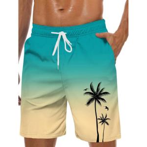 imageMens Swim Trunks Hawaiian Bathing Mesh Lining Suit Swimsuits Beach Shorts with PocketsColor Rampyellow