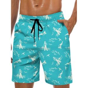 imageMens Swim Trunks Hawaiian Bathing Mesh Lining Suit Swimsuits Beach Shorts with PocketsDiving