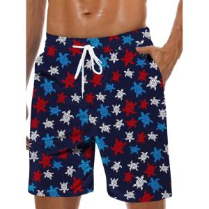 imageMens Swim Trunks Hawaiian Bathing Mesh Lining Suit Swimsuits Beach Shorts with PocketsNavy Turtle