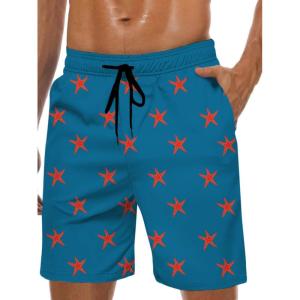 imageMens Swim Trunks Hawaiian Bathing Mesh Lining Suit Swimsuits Beach Shorts with PocketsStarfish