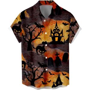 imageMens Vintage Bowling Shirt 1950s Retro Rockabilly Style Short Sleeve Button Down Music Hawaiian ShirtsHalloweenvillage