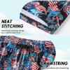 imageBoys Swim Trunks with Compression Liner Boys Stretch Swim Shorts Quick Dry 2 in 1 Beach Shorts 417 YAmerican Flag Dinosaur
