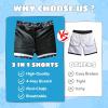 imageBoys Swim Trunks with Compression Liner Boys Stretch Swim Shorts Quick Dry 2 in 1 Beach Shorts 417 YBlack Galaxy