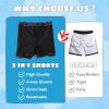 imageBoys Swim Trunks with Compression Liner Boys Stretch Swim Shorts Quick Dry 2 in 1 Beach Shorts 417 YBlack Shark