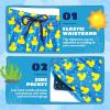 imageBoys Swim Trunks with Compression Liner Boys Stretch Swim Shorts Quick Dry 2 in 1 Beach Shorts 417 YBlue Duck