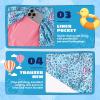 imageBoys Swim Trunks with Compression Liner Boys Stretch Swim Shorts Quick Dry 2 in 1 Beach Shorts 417 YBlue Palm Tree Flamingo