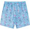 imageBoys Swim Trunks with Compression Liner Boys Stretch Swim Shorts Quick Dry 2 in 1 Beach Shorts 417 YBlue Palm Tree Flamingo