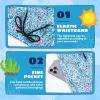 imageBoys Swim Trunks with Compression Liner Boys Stretch Swim Shorts Quick Dry 2 in 1 Beach Shorts 417 YBlue Palm Tree Flamingo