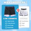 imageBoys Swim Trunks with Compression Liner Boys Stretch Swim Shorts Quick Dry 2 in 1 Beach Shorts 417 YGradient Usa Flag
