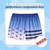 imageBoys Swim Trunks with Compression Liner Boys Stretch Swim Shorts Quick Dry 2 in 1 Beach Shorts 417 YGradient Usa Flag