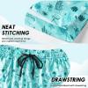 imageBoys Swim Trunks with Compression Liner Boys Stretch Swim Shorts Quick Dry 2 in 1 Beach Shorts 417 YMint Flamingo