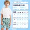 imageBoys Swim Trunks with Compression Liner Boys Stretch Swim Shorts Quick Dry 2 in 1 Beach Shorts 417 YPalm Flamingo