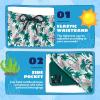 imageBoys Swim Trunks with Compression Liner Boys Stretch Swim Shorts Quick Dry 2 in 1 Beach Shorts 417 YPalm Flamingo