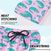 imageBoys Swim Trunks with Compression Liner Boys Stretch Swim Shorts Quick Dry 2 in 1 Beach Shorts 417 YPink Crocodile