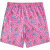 imageBoys Swim Trunks with Compression Liner Boys Stretch Swim Shorts Quick Dry 2 in 1 Beach Shorts 417 YPink Palm Tree Flamingo