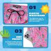 imageBoys Swim Trunks with Compression Liner Boys Stretch Swim Shorts Quick Dry 2 in 1 Beach Shorts 417 YPink Palm Tree Flamingo