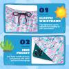imageBoys Swim Trunks with Compression Liner Boys Stretch Swim Shorts Quick Dry 2 in 1 Beach Shorts 417 YPink Shark