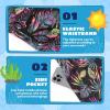 imageBoys Swim Trunks with Compression Liner Boys Stretch Swim Shorts Quick Dry 2 in 1 Beach Shorts 417 YPurple Tropical Leaves