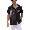 imageLzzidou 4th of July Shirts for Men Patriotic American Flag Shirts USA Memorial Day ShirtPatrioticblack Flag