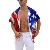imageLzzidou 4th of July Shirts for Men Patriotic American Flag Shirts USA Memorial Day ShirtPatrioticred Blue
