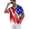 imageLzzidou 4th of July Shirts for Men Patriotic American Flag Shirts USA Memorial Day ShirtPatrioticred Blue