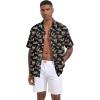 imageMens Casual Button Down Shirts Regular Fit Short Sleeve Hawaiian Shirt for MenAfrican Tribes