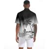 imageMens Casual Button Down Shirts Regular Fit Short Sleeve Hawaiian Shirt for MenBlack Palm