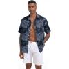 imageMens Casual Button Down Shirts Regular Fit Short Sleeve Hawaiian Shirt for MenBlack Skull