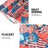 imageMens Casual Button Down Shirts Regular Fit Short Sleeve Hawaiian Shirt for MenDinosaur American Flag