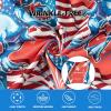 imageMens Casual Button Down Shirts Regular Fit Short Sleeve Hawaiian Shirt for MenDinosaur American Flag