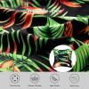 imageMens Casual Button Down Shirts Regular Fit Short Sleeve Hawaiian Shirt for MenGreen Leaf