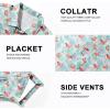 imageMens Casual Button Down Shirts Regular Fit Short Sleeve Hawaiian Shirt for MenGreen Leaf Flamingo