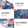 imageMens Casual Button Down Shirts Regular Fit Short Sleeve Hawaiian Shirt for MenNavy Usa Flag