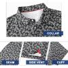 imageMens Golf Shirt Short Sleeve Dry Fit Print Moisture Wicking Performance Patterns Collared Polo ShirtBlack Usa Flag