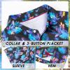 imageMens Golf Shirt Short Sleeve Dry Fit Print Moisture Wicking Performance Patterns Collared Polo ShirtBlue Purple Leaves
