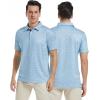 imageMens Golf Shirt Short Sleeve Dry Fit Print Moisture Wicking Performance Patterns Collared Polo ShirtBluebird Swordfish Palm