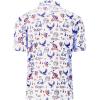 imageMens Golf Shirt Short Sleeve Dry Fit Print Moisture Wicking Performance Patterns Collared Polo ShirtGolf Usa Flag