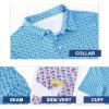 imageMens Golf Shirt Short Sleeve Dry Fit Print Moisture Wicking Performance Patterns Collared Polo ShirtGradient Coconut Tree