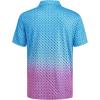imageMens Golf Shirt Short Sleeve Dry Fit Print Moisture Wicking Performance Patterns Collared Polo ShirtGradient Coconut Tree