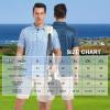imageMens Golf Shirt Short Sleeve Dry Fit Print Moisture Wicking Performance Patterns Collared Polo ShirtInk Leaf
