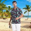 imageMens Golf Shirt Short Sleeve Dry Fit Print Moisture Wicking Performance Patterns Collared Polo ShirtNeon Flamingo